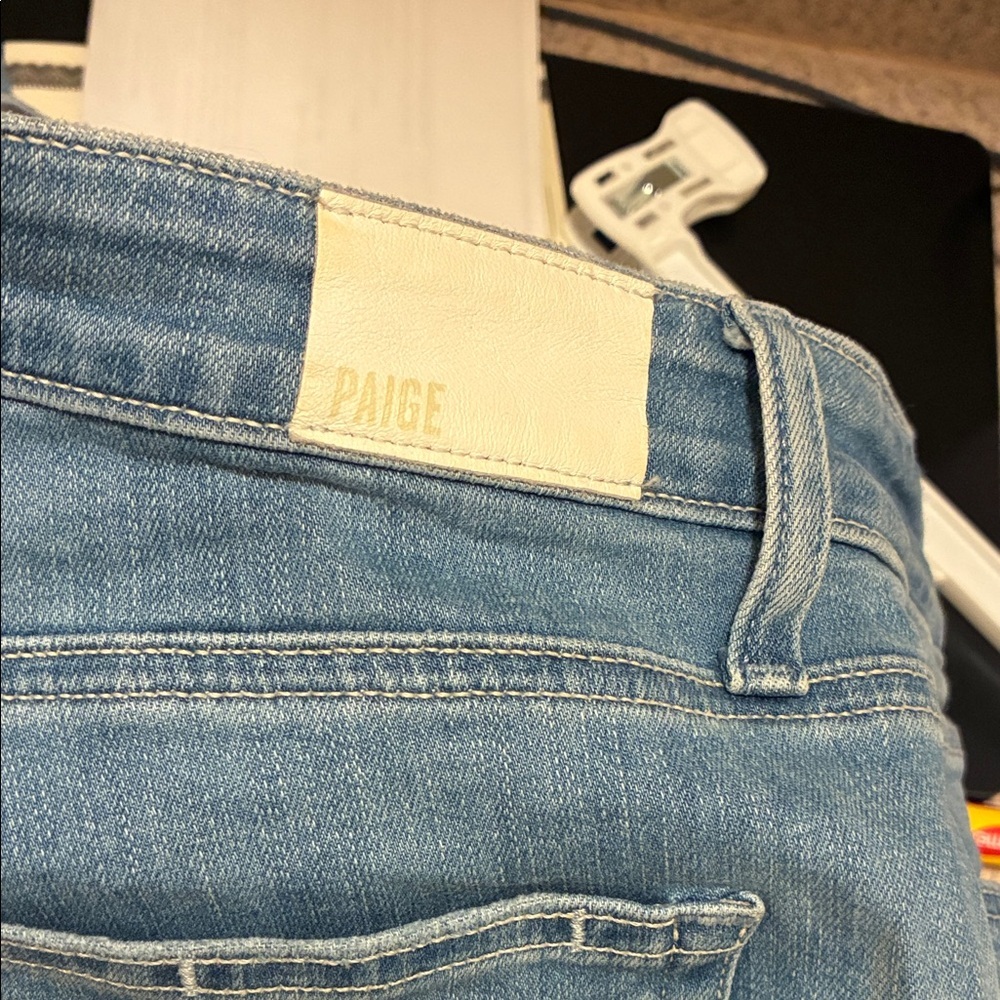 PAIGE Women's Classic Blue Straight Leg Jeans - Picture 6 of 6